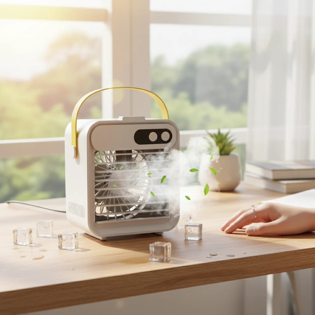 Mini Mist Cooling Fan and Personal Desk Humidifier
