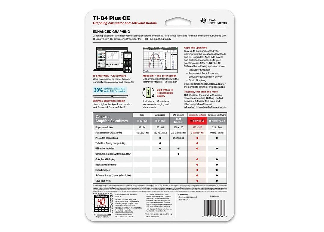 Texas Instruments TI-84 Plus CE graphing calculator - additional product view