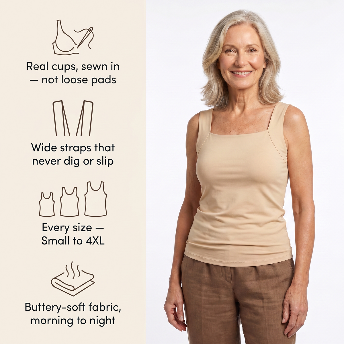 VELMORA Comfort Bra Tank Top – product image 2