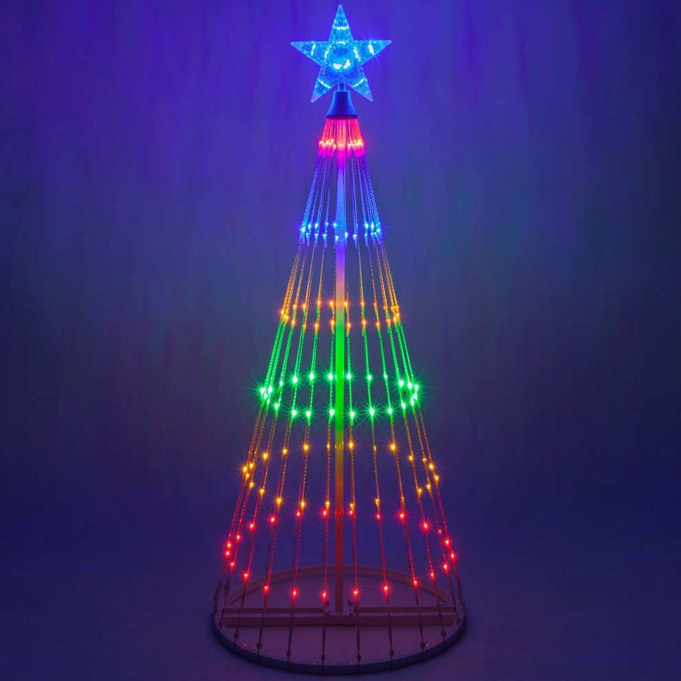 Natal – Show de Luzes de Árvore de Natal Externa com LED Multicolorido Animado