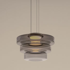 Bauhaus Glass Pendant Light | Modern Layered LED Hanging Lamp