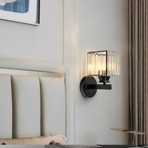 Crystal Wall Light | Modern Glass & Iron Sconce