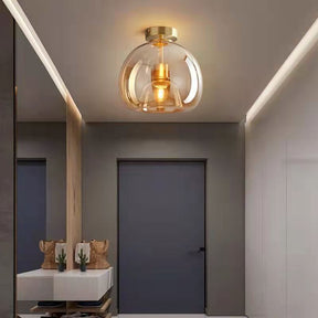 Luminária de Teto Nordic de Vidro Esférico | Semi-Embutida