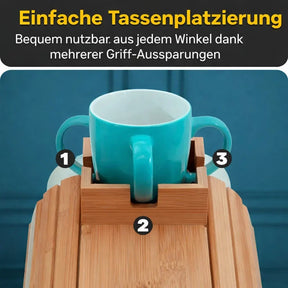Bamboo Sofa Armrest Tray - Eco-Friendly Cup Holder & Snack Organizer