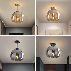 Luminária de Teto Nordic de Vidro Esférico | Semi-Embutida