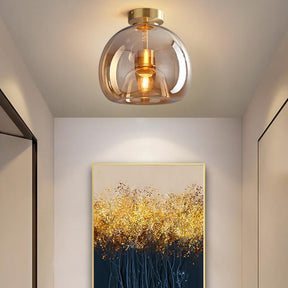 Luminária de Teto Nordic de Vidro Esférico | Semi-Embutida