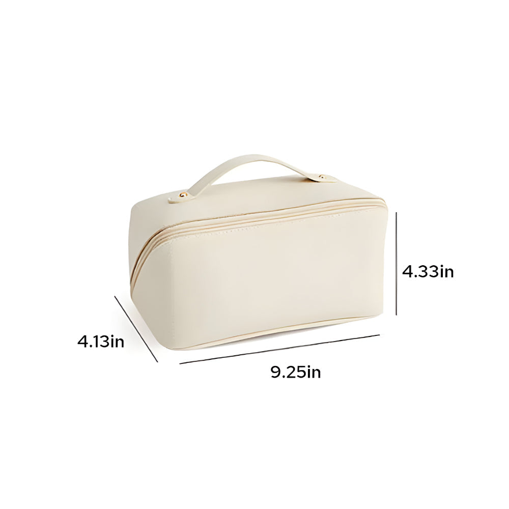 Necessaire de Viagem Organizadora de Maquiagem Estojo Cosmético de Couro Sintético de Grande Capacidade