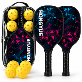 Conjunto de Raquetes de Pickleball de Fibra de Vidro Leves com Bolas
