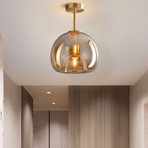 Luminária de Teto Nordic de Vidro Esférico | Semi-Embutida