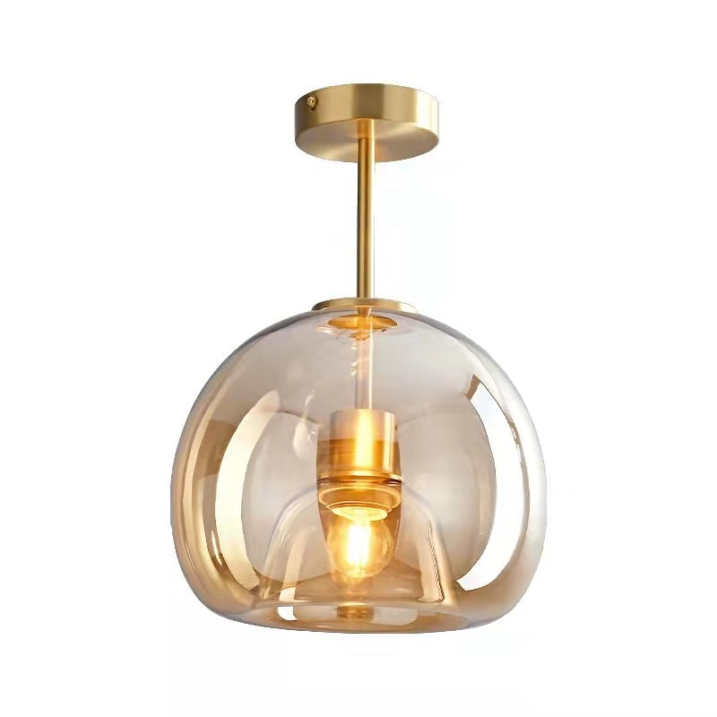 Luminária de Teto Nordic de Vidro Esférico | Semi-Embutida