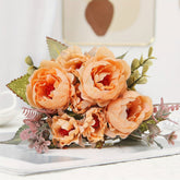 Buquê de Flores Presente de Dia das Mães Peônia Artificial Decoração para Casa
