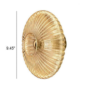 Nordic Vintage Glass Wall Sconce | Striped Round Disc Light