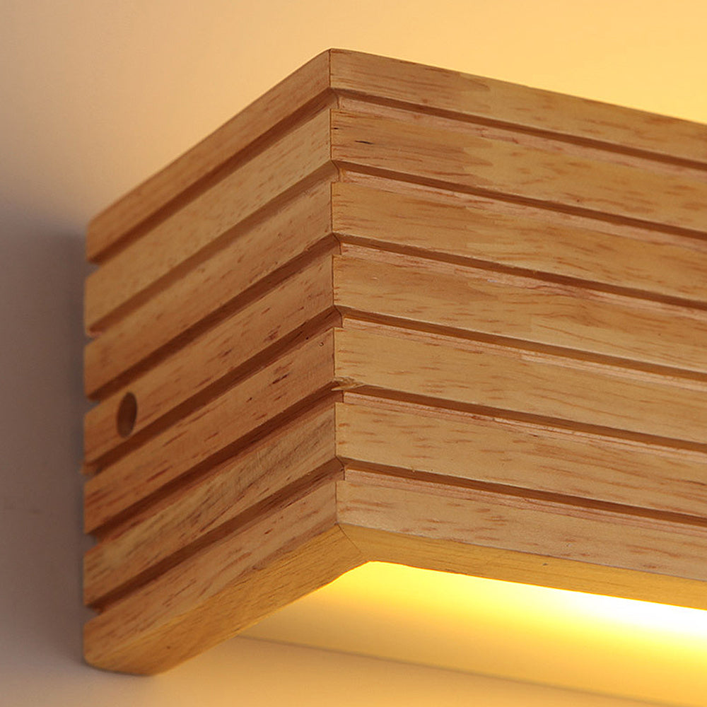 Arandela de LED de Madeira Moderna | Iluminação Minimalista para Quarto e Sala de Estar