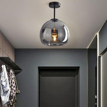 Luminária de Teto Nordic de Vidro Esférico | Semi-Embutida