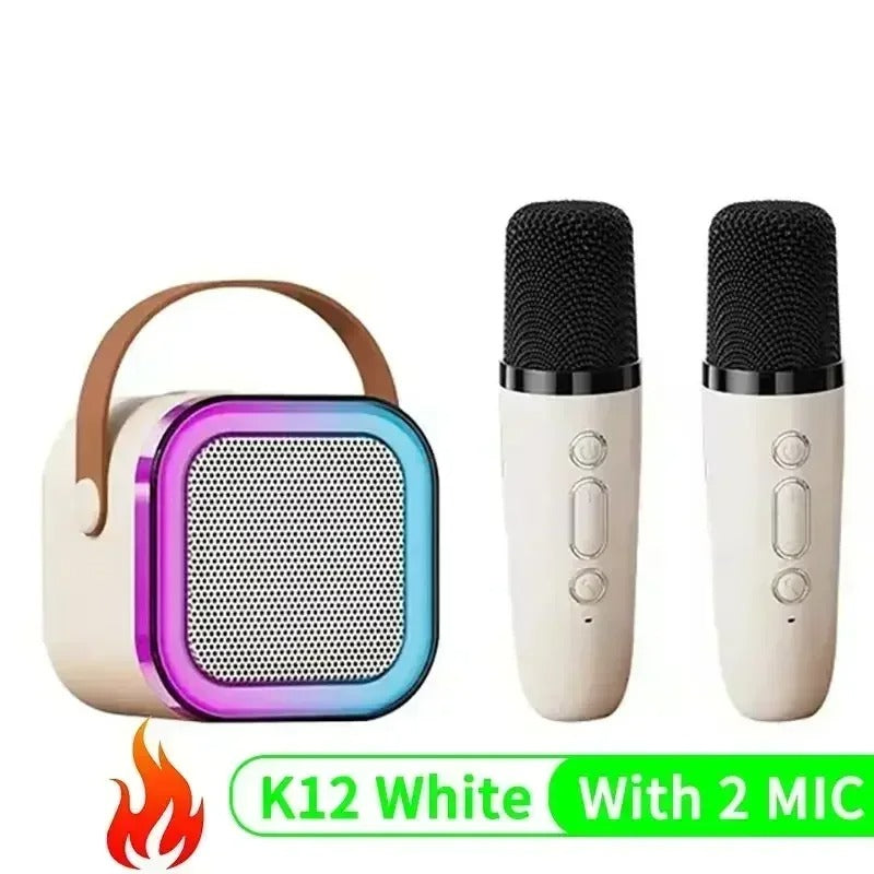 Máquina de Karaokê Portátil com 2 Microfones