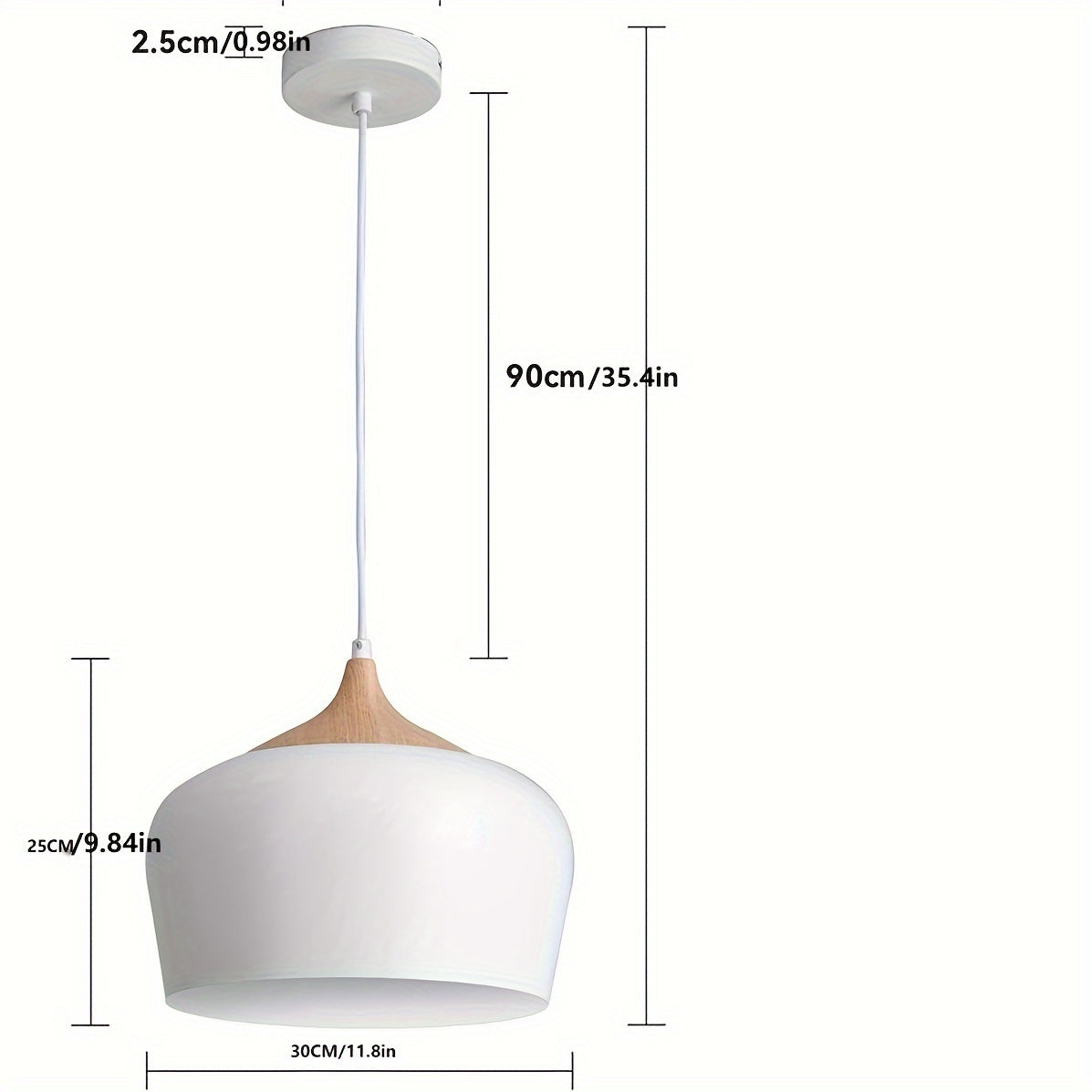 Modern Scandinavian Pendant Light | Iron & Wood Grain Design
