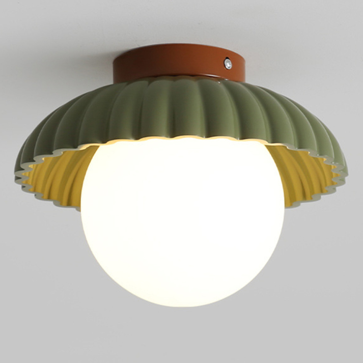 Luminária de Teto para Corredor em Ferro | Plafon Moderno de Vidro e Metal