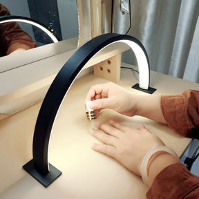 Crescent Moon LED Desk Lamp | Adjustable USB Metal Light