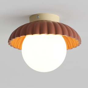 Luminária de Teto para Corredor em Ferro | Plafon Moderno de Vidro e Metal