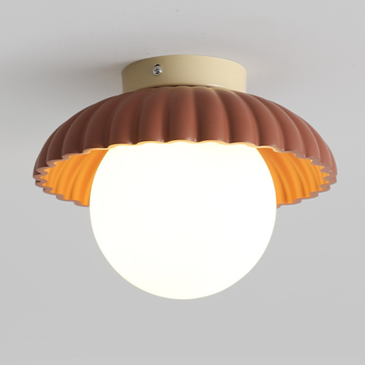 Luminária de Teto para Corredor em Ferro | Plafon Moderno de Vidro e Metal