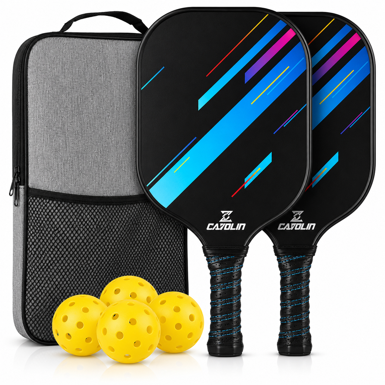 Conjunto de Raquetes de Pickleball em Grafite Leve com Bolas