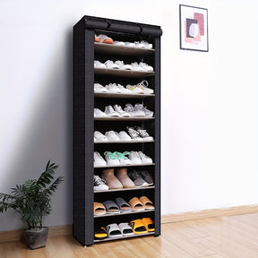 Fabric Shoe Rack with Steel Frame – 6 or 8 Tiers & Space-Saving