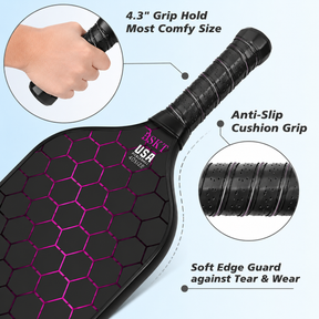 Conjunto de Raquetes de Pickleball de Fibra de Vidro Leves com Bolas