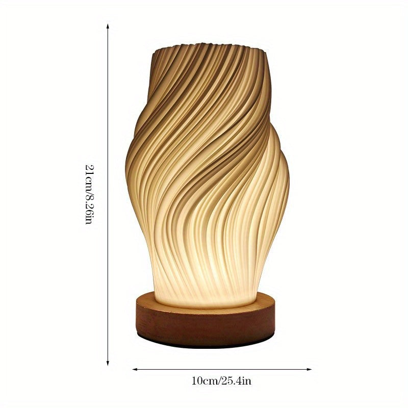 Luminária de Mesa LED Espiral Moderna | Luz Minimalista Regulável para Mesa de Cabeceira e Escritório