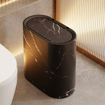 Lixeira com Estampa de Mármore | Cesto Moderno para Banheiro e Cozinha com Tampa