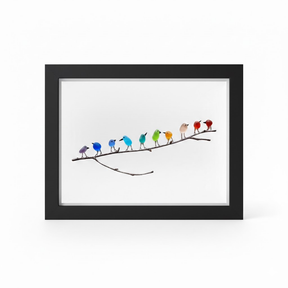 Wall Art Picture Frame Sea Glass Bird Driftwood Coastal Display