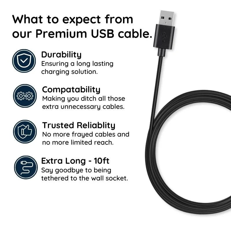 Cabo Micro USB Premium de 3 metros