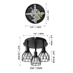 Luminária de Teto Industrial Tipo Spot Ajustável Preta | Funcionalidade Vintage