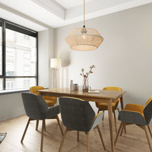 Cúpula de Luminária Pendente de Corda de Papel Feita à Mão | Design Natural Moderno