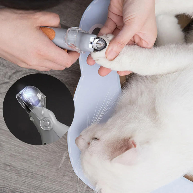Alicate de unha para pets com luz de LED – Lâmina de aço inoxidável substituível