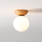 Japanese Style Ceiling Light | Minimal Wood & Glass Design