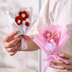 Buquê de Flores Presente de Dia das Mães Estilo Artesanal Mini Decoração Embalada