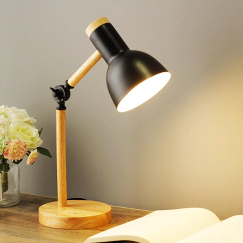 Luminária de Mesa LED de Madeira Nórdica | Iluminação Minimalista Escandinava