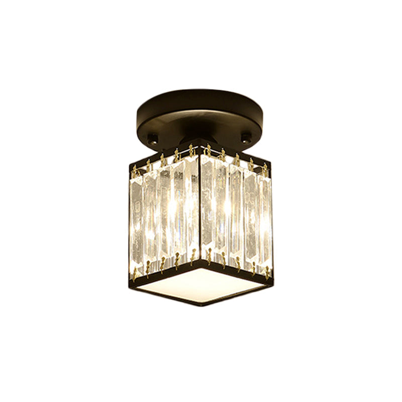 Crystal Foyer Ceiling Light | Modern Semi-Flush Design