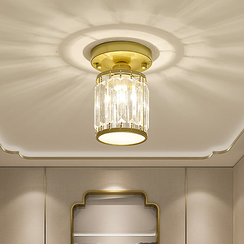 Crystal Foyer Ceiling Light | Modern Semi-Flush Design