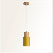 Luminária Pendente Cilíndrica Nordic Macaron | Design Moderno em Madeira e Metal