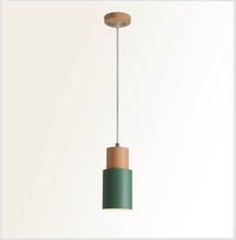 Luminária Pendente Cilíndrica Nordic Macaron | Design Moderno em Madeira e Metal