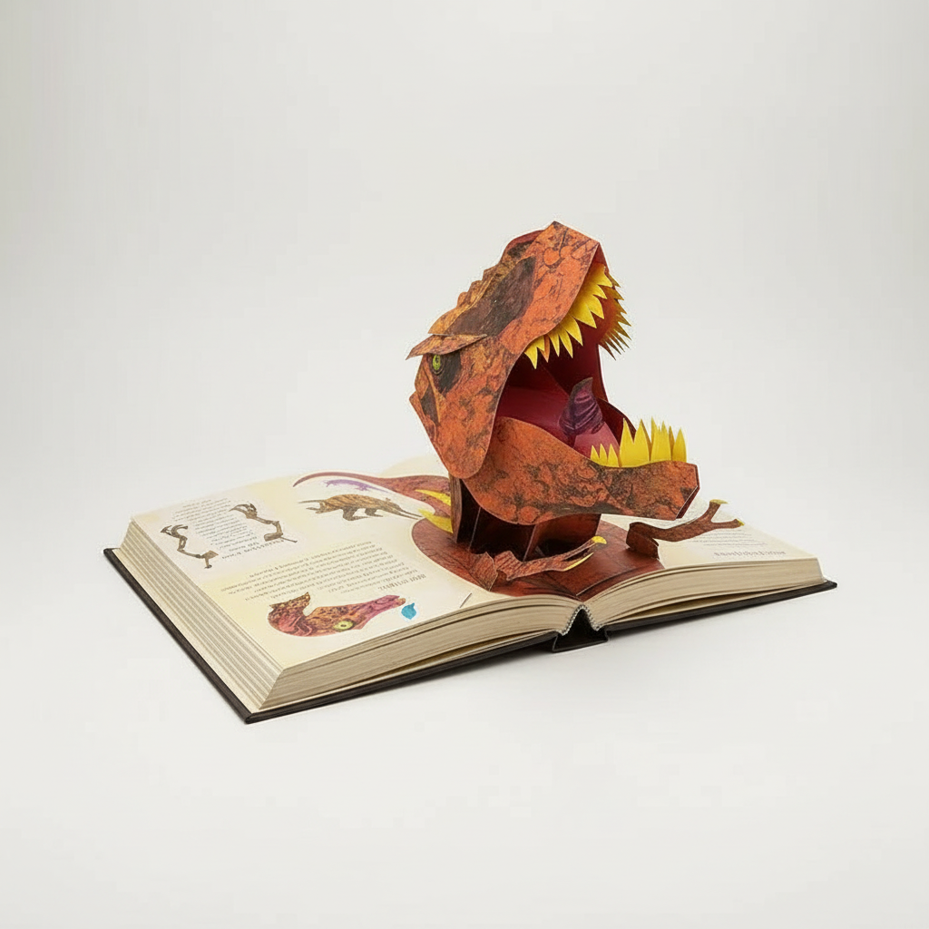 Livro 3D Pop-Up de Dinossauros – Interativo para Crianças e Adultos