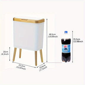 15L Modern Odour-Sealing Trash Can with Elevated Legs | Stylish Waste Bin for Kitchen, Living & Bathroom