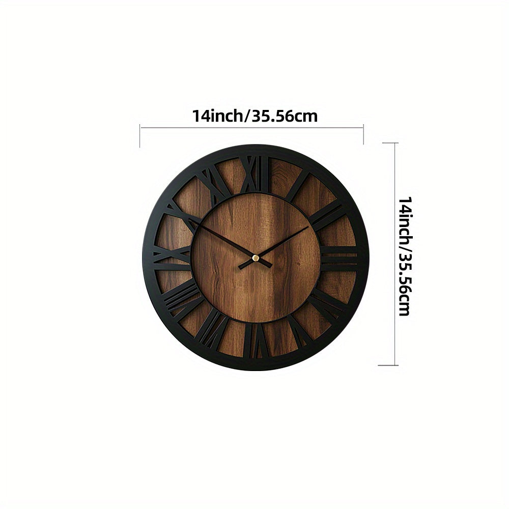 Vintage Wooden Wall Clock | Roman Numeral Design