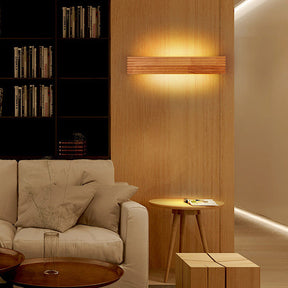 Arandela de LED de Madeira Moderna | Iluminação Minimalista para Quarto e Sala de Estar