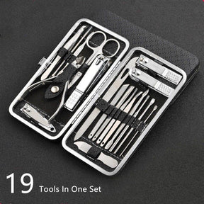 Conjunto de manicure em aço inoxidável 19 em 1 Kit de cortador de unhas