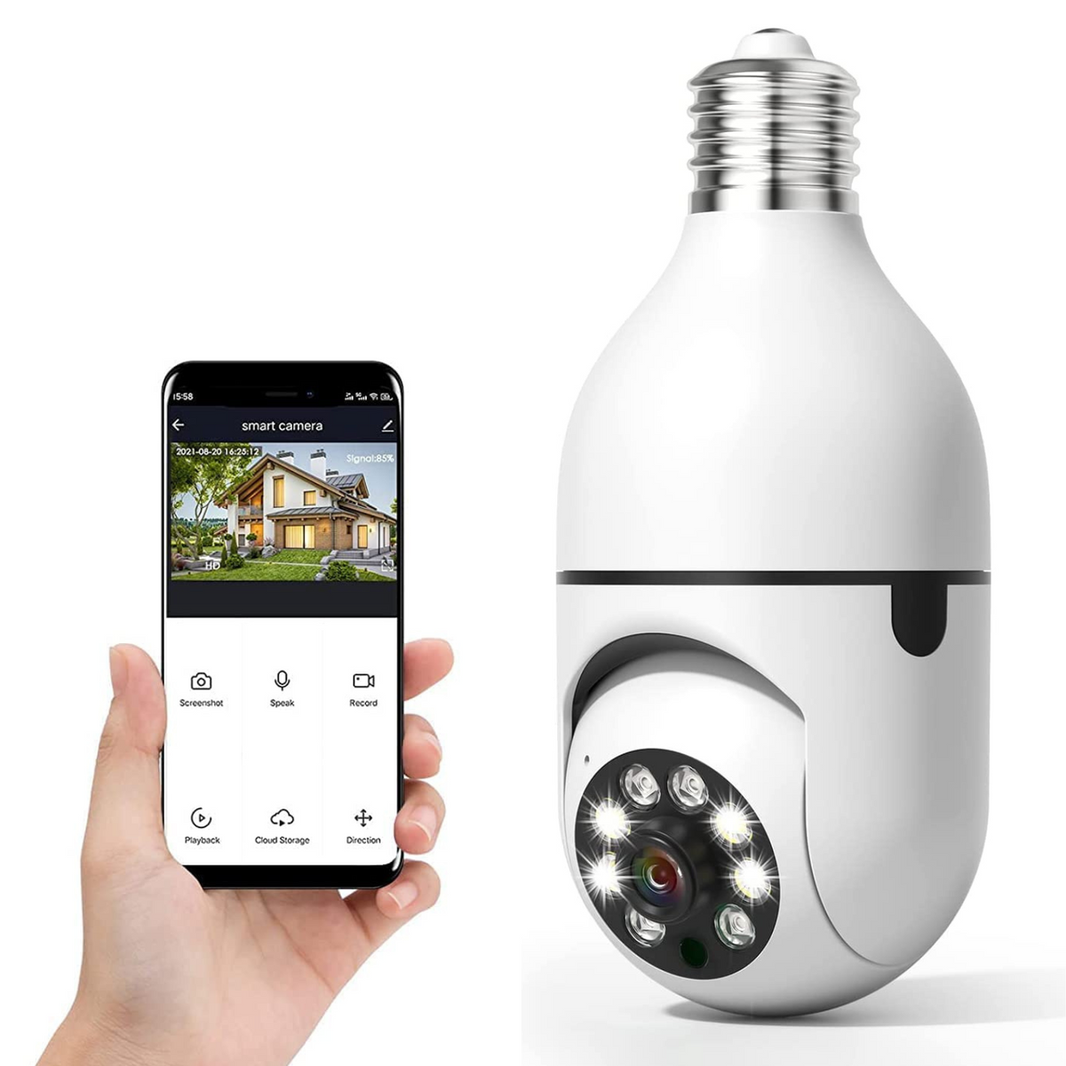 Wireless Indoor / Outdoor Smart HD Light Bulb Security Camera