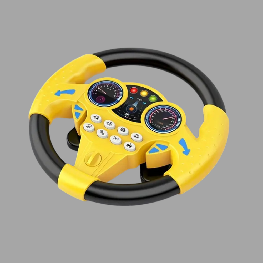 Kid's Electric Simulation Steering Wheel Suction Attachment