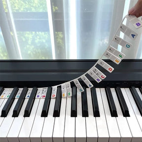Removable Piano Keyboard Note Labels – Color-Coded Learning Stickers