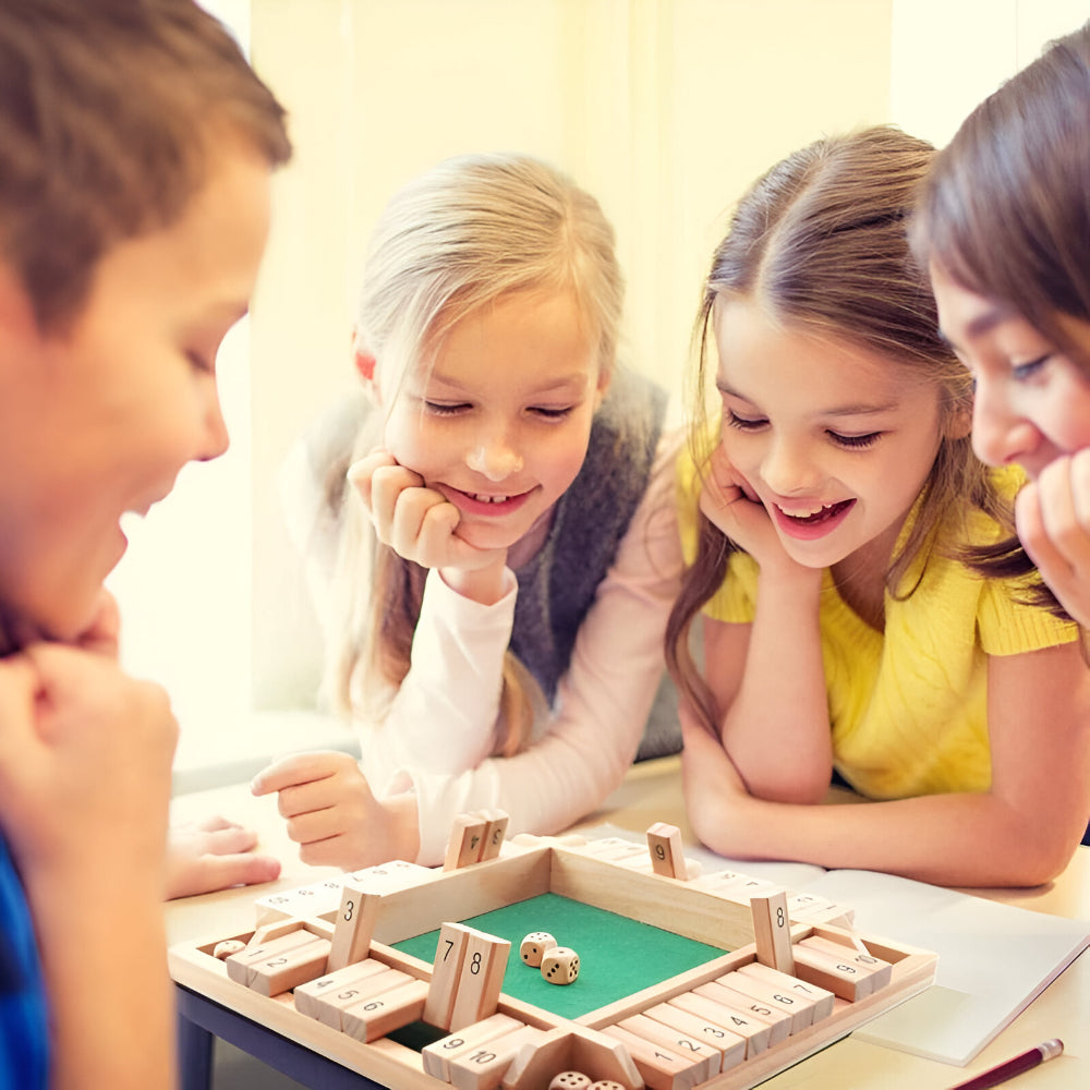 Conjunto Educativo de Tabuleiro em Madeira para Aprendizado de Matemática em Família